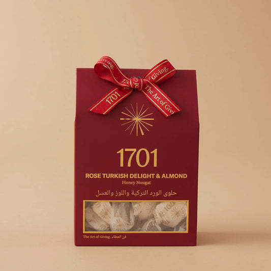 Rose Turkish Delight & Almond Honey Nougat Box (160g) - 1701 Luxury UAE