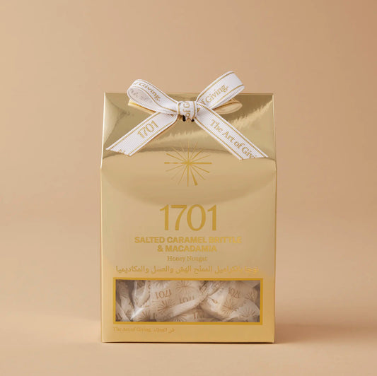 Salted Caramel Brittle & Macadamia Honey Nougat Box (160g) - 1701 Luxury UAE